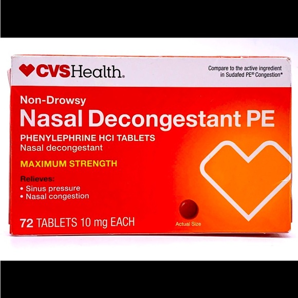 Other Cvs Maximum Strength Nasal Decongestant Pe 72 Tablets Exp 7224 Poshmark